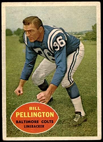 1960 Topps # 8 Бил Пелингтън Балтимор Колтс (Футболна карта) VG/EX+ Колтс Рутгерс