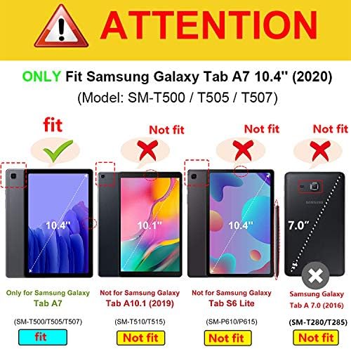 UUcovers за Samsung Galaxy Tab A7 10,4 инча 2020 Калъф Модел SM-T500/T505/T507 с Притежател на Молив, Стойка, Покет Каишка,