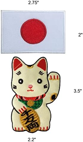 Сладък Манеки-неко Япония Японски Щастлив Котка, Бродирана на Желязо Заплатках, Бял, Смесен