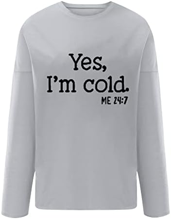 FZYLQY Yes I ' m Me Cold 24:7 Hoody за Жени, Ризи с дълъг Ръкав, Забавни Реколта, Пуловери Топ в стил Мозайка, Хип-Хоп, Есенни Тениски
