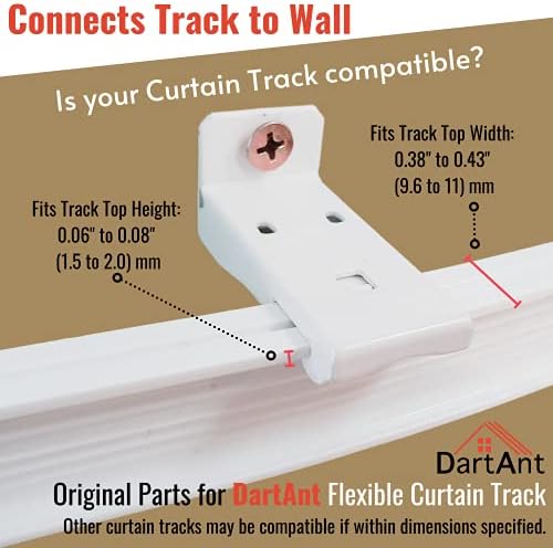 Монтиране на стена DartAnt и 15 винтове в опаковки за гъвкава употреба за пердета, гъвкава употреба за разделяне на стаята. Подходящ за