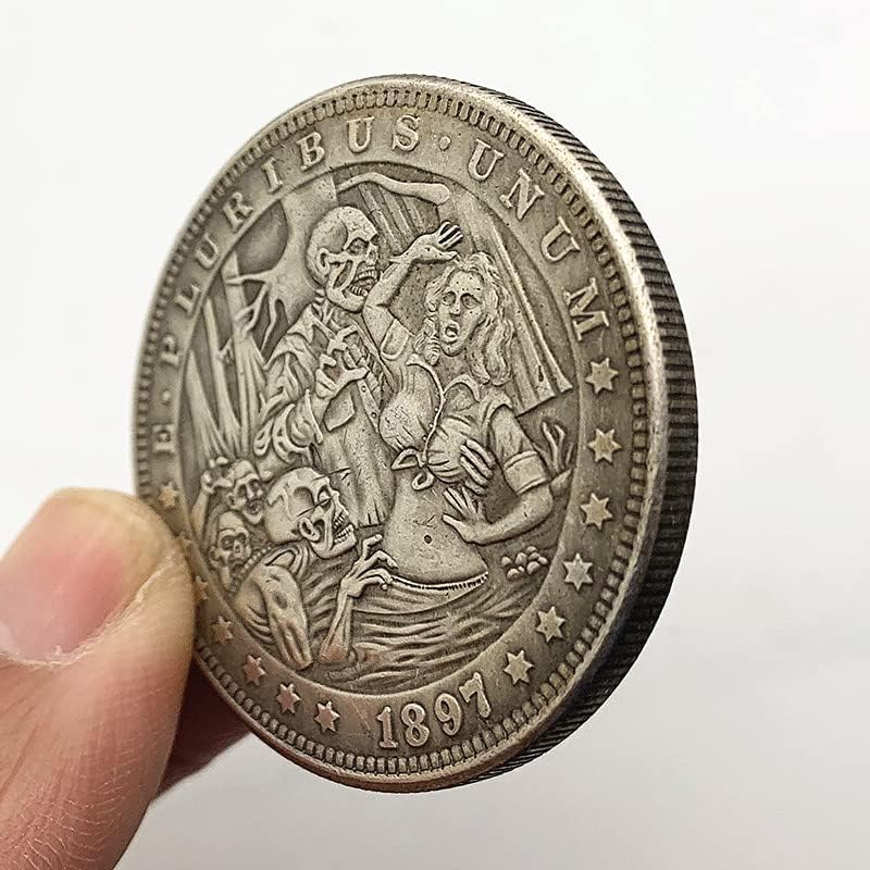 1897 Блуждающая Монета Главата Хелоуин Старинни Медни Колекция От Стари Сребърни Медали С Релефни Медни Сребърна Монета Възпоменателна